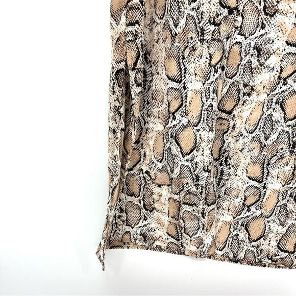 BB Dakota Hiss It Snakeskin Print Belted Shirtdress Sand Size Medium NWT - Picture 9 of 12